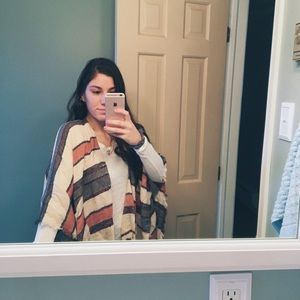 Striped Ruana (kimono) worn once!